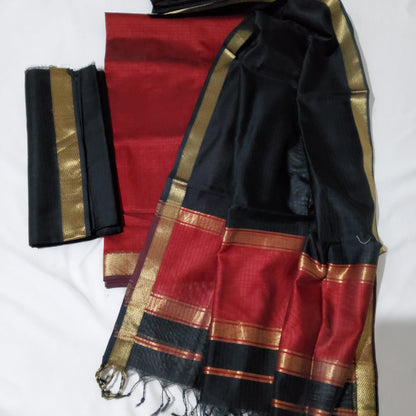 Maheshwari Handloom Silk Cotton Dress Material