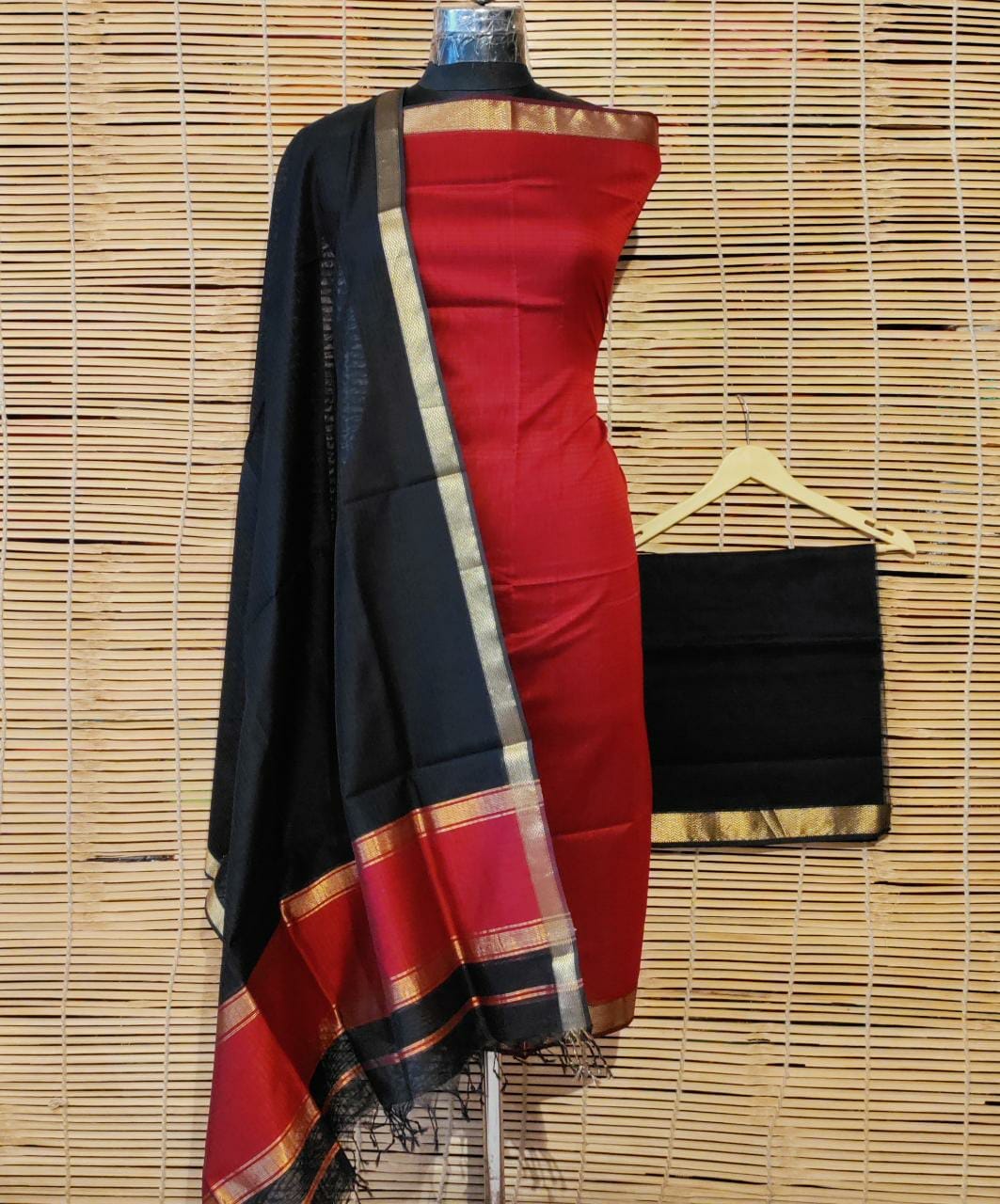 Maheshwari Handloom Silk Cotton Dress Material