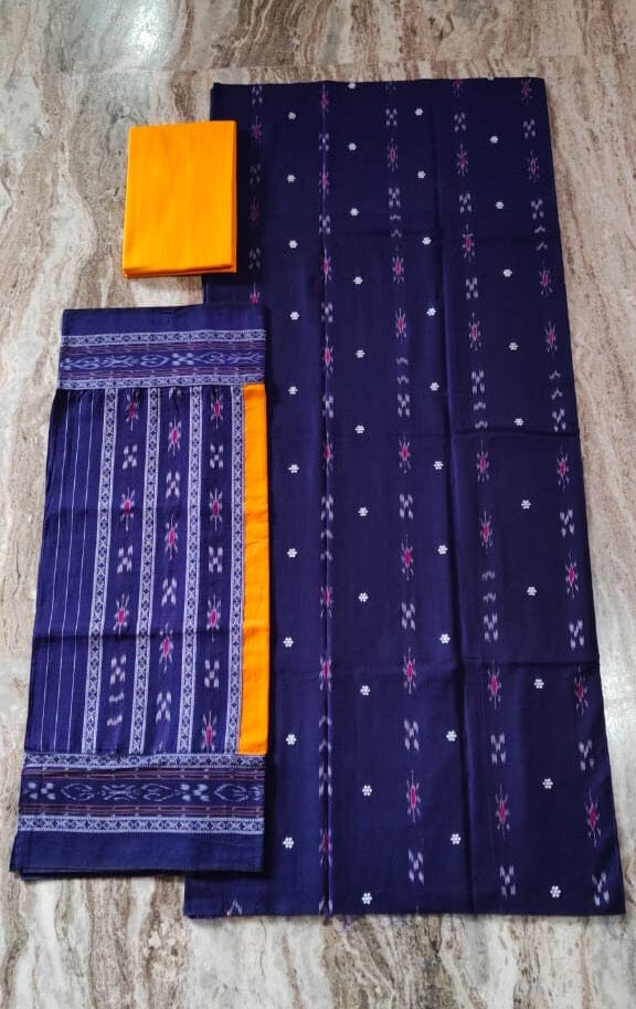 101660 Sambalpuri Handloom Cotton Dress Material With Dupatta