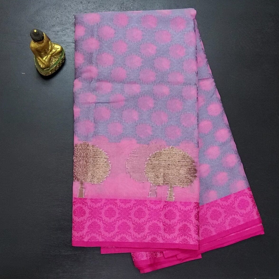 Semi Kora Silk Saree with Weaving All Over