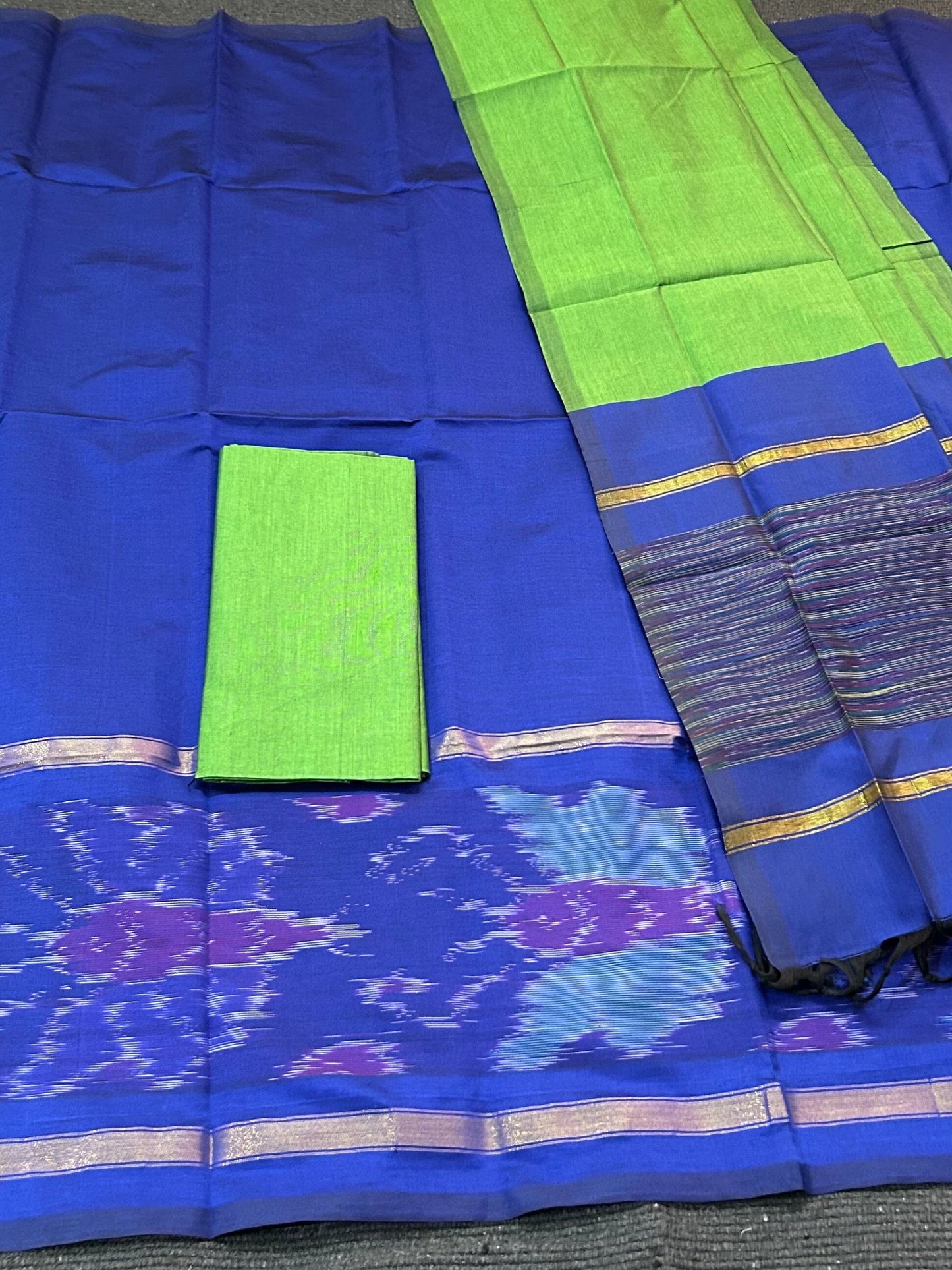 Semi Silk Ikat Dress Material