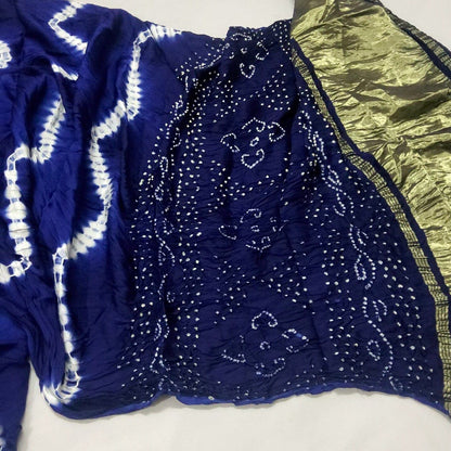 Shibori Modal Silk Saree with Tissue pallu