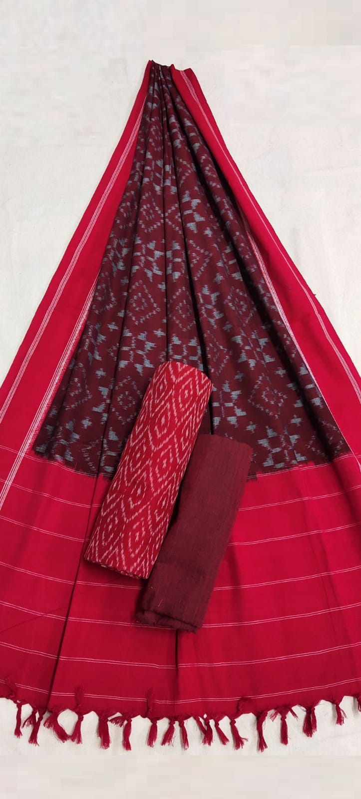 Telia Rumal Double Ikat Mercerised Cotton Dress Material