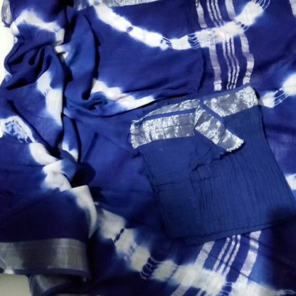 Linen Cotton Saree with Blouse