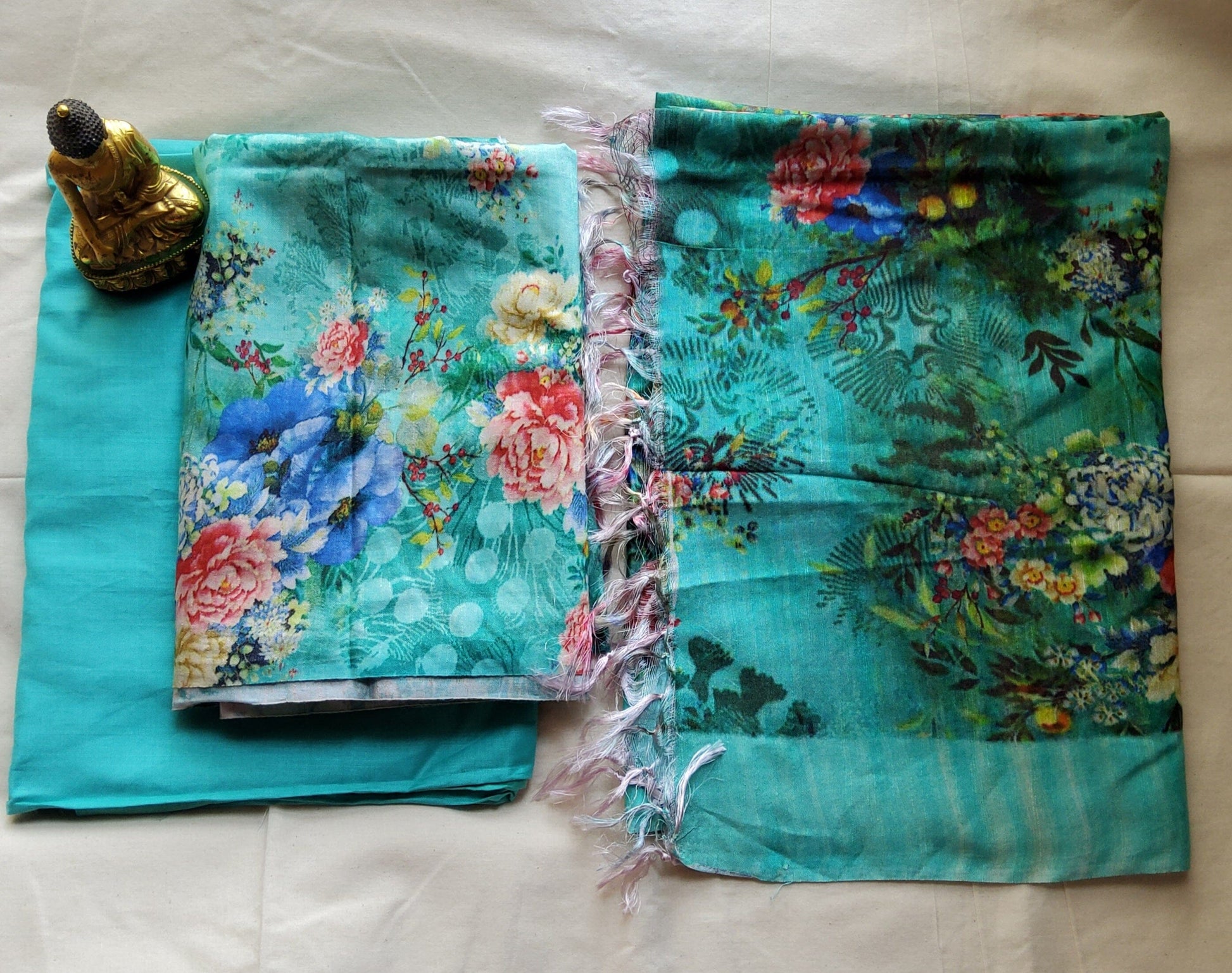 Bhagalpuri Tussar Silk Digital Print Dress Material