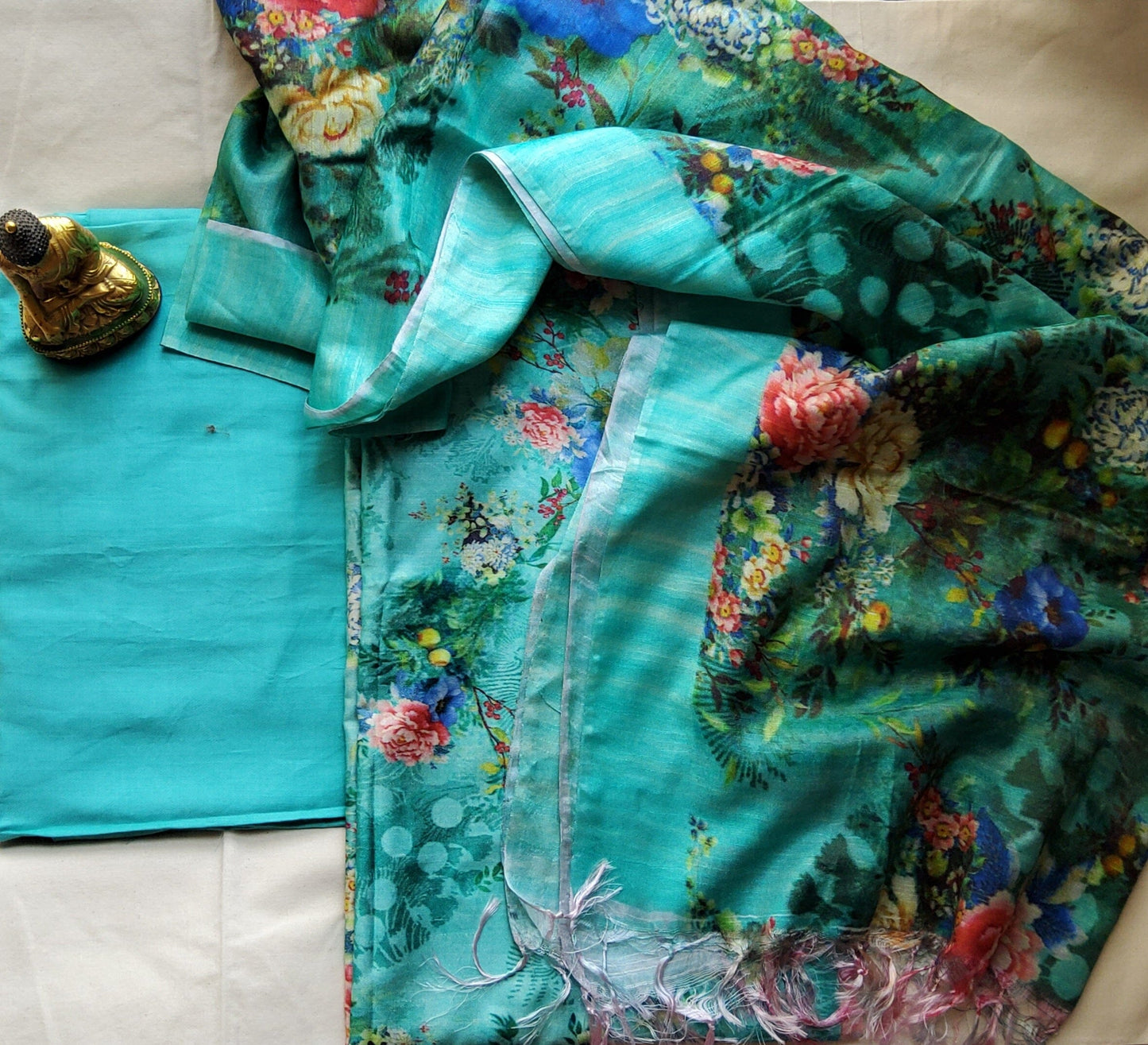 Bhagalpuri Tussar Silk Digital Print Dress Material