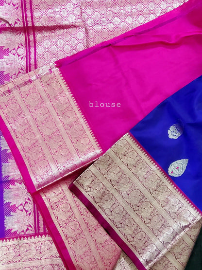 Venkatgiri Pure Silk Saree with Contrast Blouse