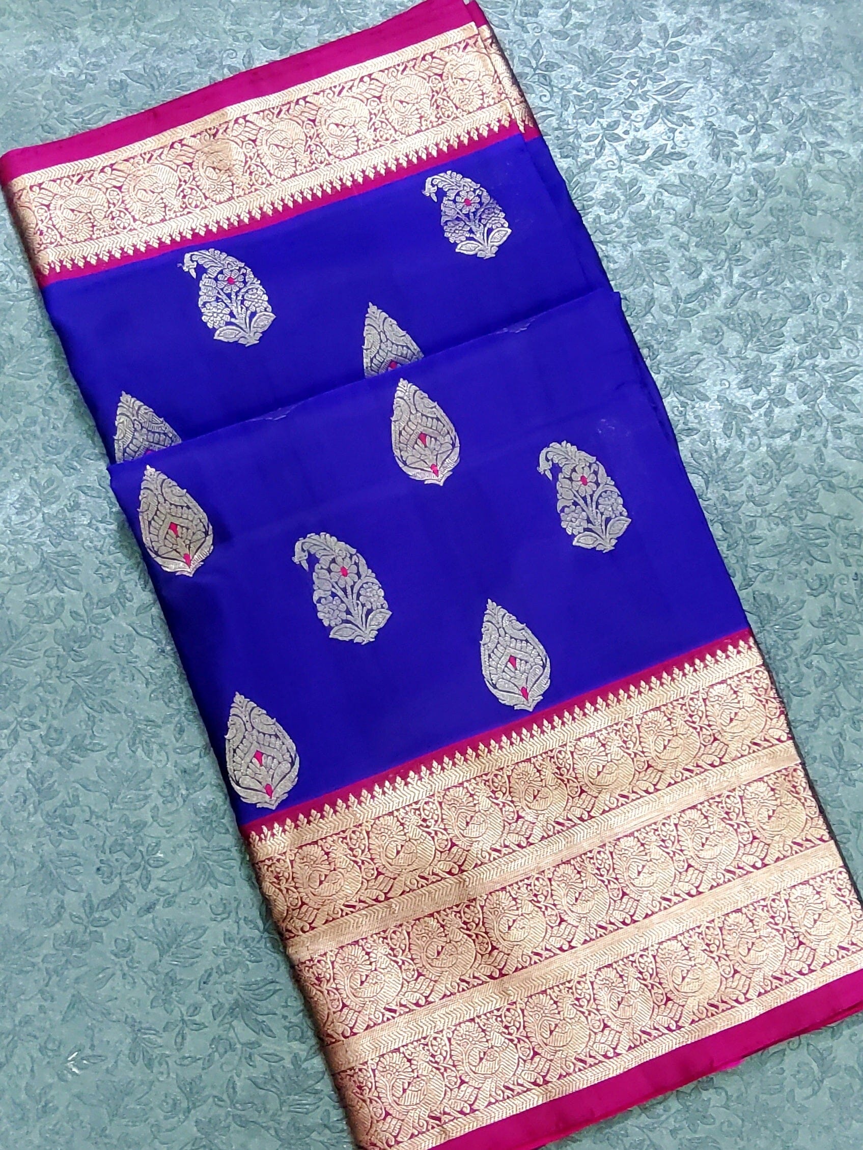 Venkatgiri Pure Silk Saree with Contrast Blouse