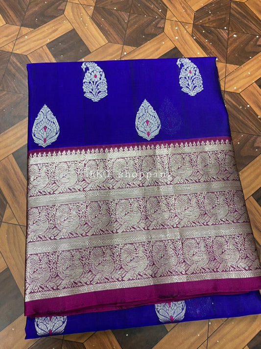 Venkatgiri Pure Silk Saree with Contrast Blouse