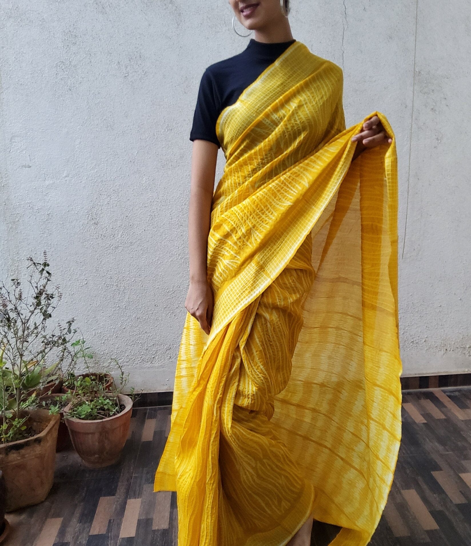 Buy Gold Chanderi Silk Woven Striped Harsingar Saree For Women by Priyanka  Raajiv Online at Aza Fashions.